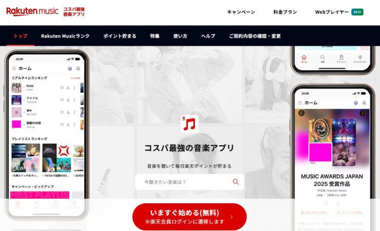 楽天ユーザーなら楽天ミュージックが最安になりやすい